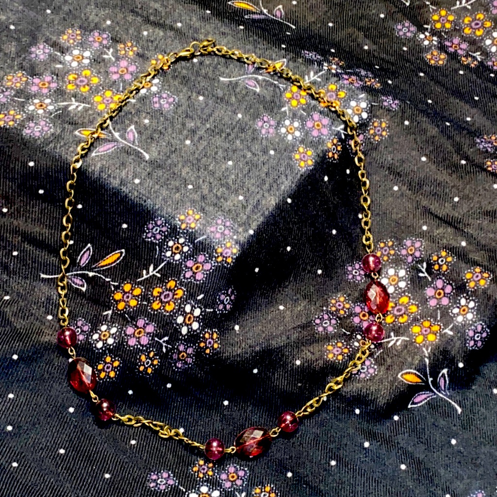 Beautiful Rustic Ruby Boho Necklace